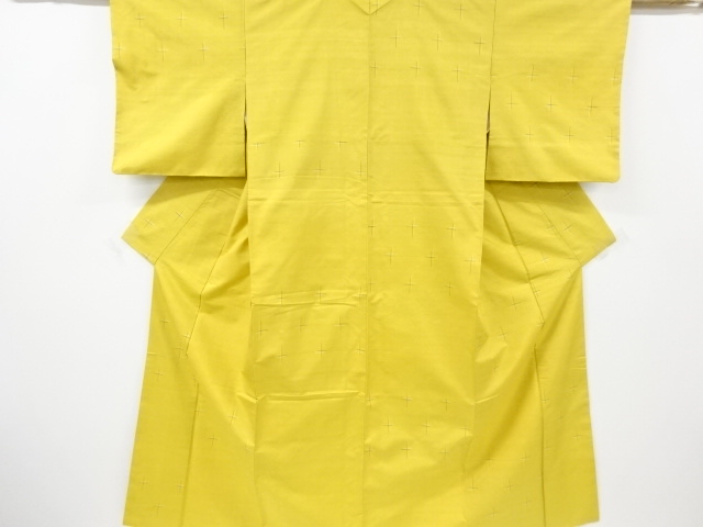 リサイクル　十字絣織り出し手織り紬着物